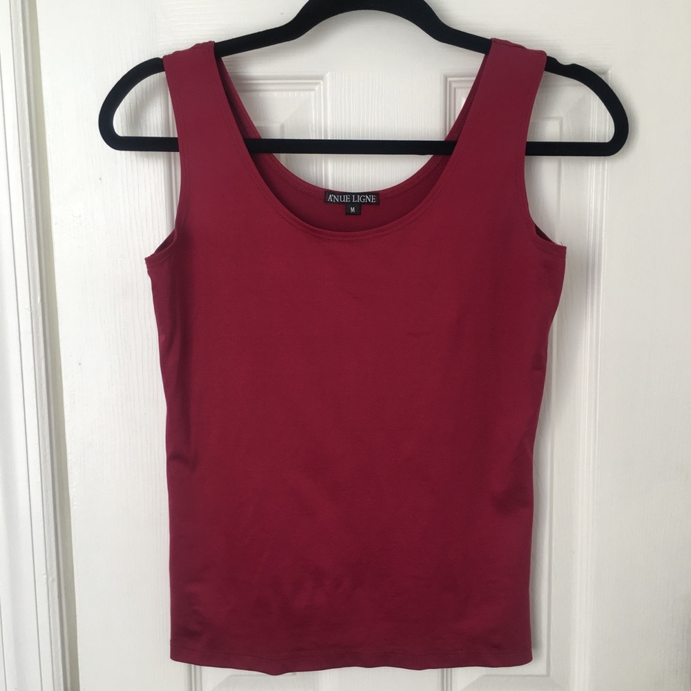 5/$25 A'Nue Ligne Cranberry Workout Tank Top
